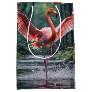 Grace in Flight: The Pink Flamingos Riverdance Medium Gift Bag