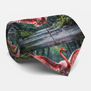 Grace in Flight: The Pink Flamingos Riverdance Tie
