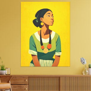 Grace in Green and Gold Canvas Print