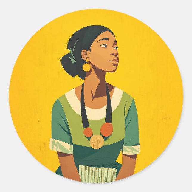 Grace in Green and Gold Classic Round Sticker (Front)