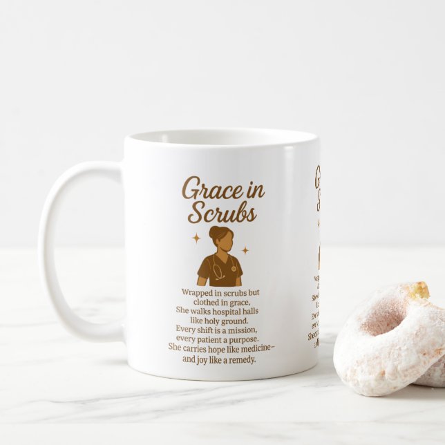 Grace In Scrubs Coffee Mug (With Donut)