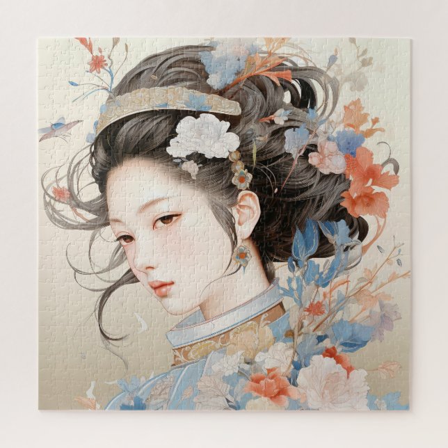 Grace in Traditional Chinese Women Jigsaw Puzzle (Vertical)