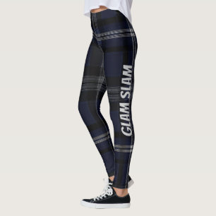 Grace Midnight Elegance Luxe Plaid Pattern Vol 26 Leggings