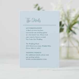 Grace Muted Blue Modern Wedding Enclosure Card