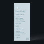 Grace Muted Blue Modern Wedding Program<br><div class="desc">Modern wedding program featuring a simple and minimal geometric design with a vertical line along the left side with your details in left alignment. Your names are in a handwriting script for an elegant touch. In the bottom right corner is your two initial monogram over a small horizontal line. The...</div>