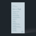 Grace Muted Blue Modern Wedding Program<br><div class="desc">Modern wedding program featuring a simple and minimal geometric design with a vertical line along the left side with your details in left alignment. Your names are in a handwriting script for an elegant touch. In the bottom right corner is your two initial monogram over a small horizontal line. The...</div>