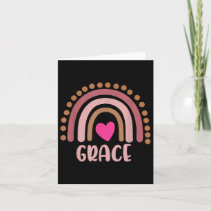 Grace Name Cute Personalized Heart Love Rainbow Card