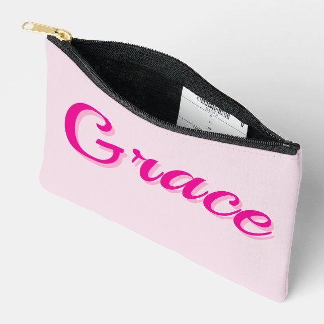 Grace Name In Passion Pink, Accessory Pouch (Open)