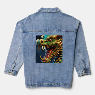  Grace of the Dragon - Serene Spirit Women’s Denim Denim Jacket