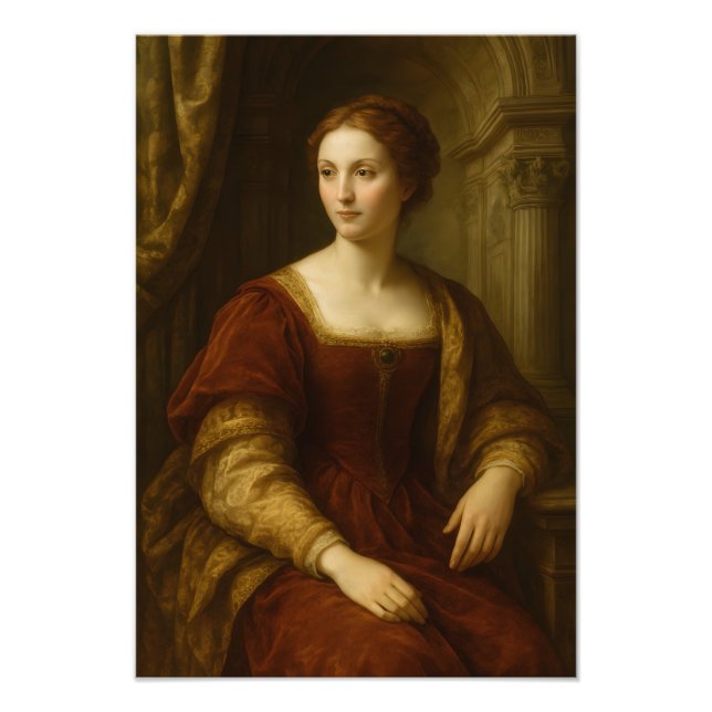 Grace of the Renaissance – Portrait of a Noblewoma Photo Print (Front)