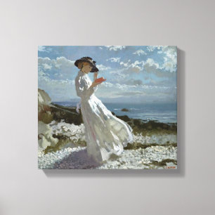 Grace Reading at Howth Bay Orpen Canvas Print