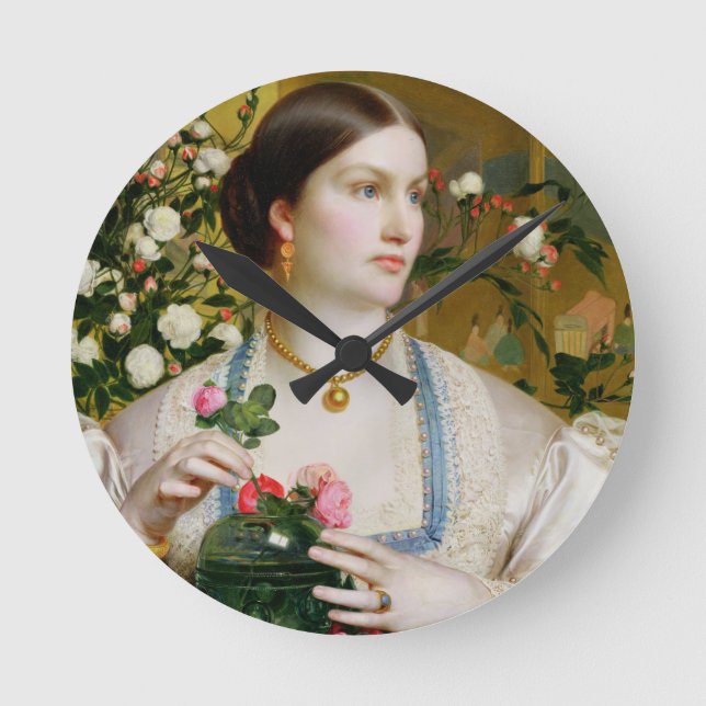 Grace Rose, 1866 (oil on panel) Round Clock (Front)