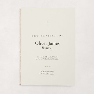 Grace Sage Minimal Cross Folded Baptism Program