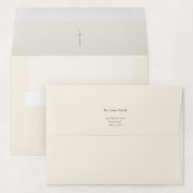 Grace Sage Religious Cross Baptism Invitation