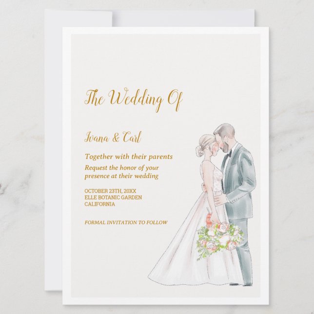 GRACE Simple Couple Wedding Invitation (Front)