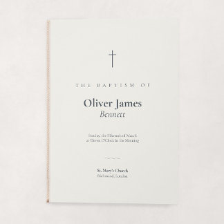 Grace Stone Minimal Cross Folded Baptism Program