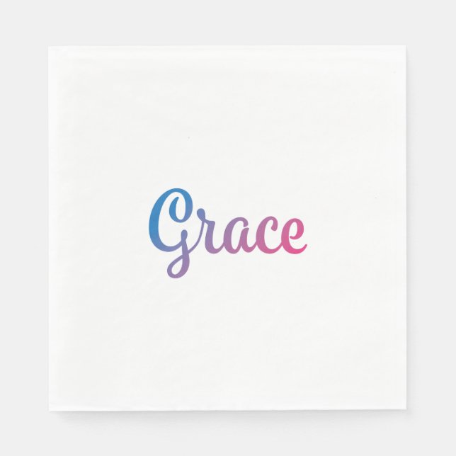 Grace Stylish Cursive Napkin (Front)