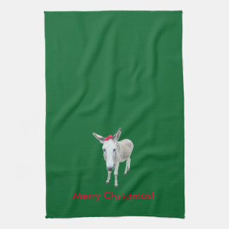 Grace the Donkey with a Red Bow Kitchen Towel