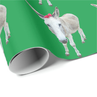 Grace the Donkey with a Red Bow Wrapping Paper