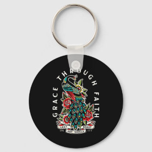 Grace Through Faith Lest Any Should Boast Pea Chri Keychain