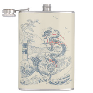 Grace - Traditional Japanese Streetwear Design Hip Flask