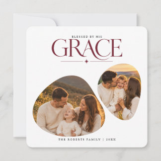 Grace Two Abstract Photo Religious Christmas Holiday Card