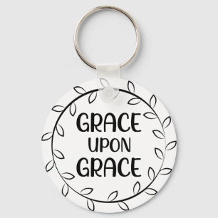 Grace Upon Grace Button Keychain