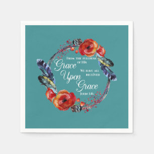 Grace Upon Grace John 1:16 Scripture Napkin