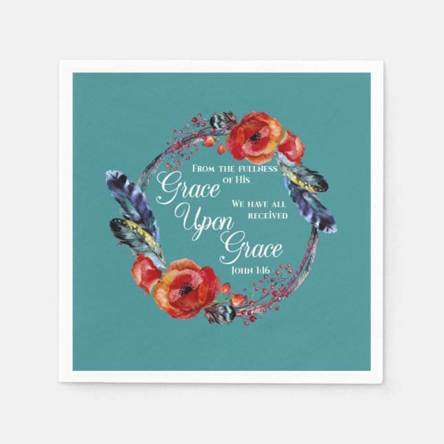 Grace Upon Grace  John 1:16 Scripture Napkin (Front)