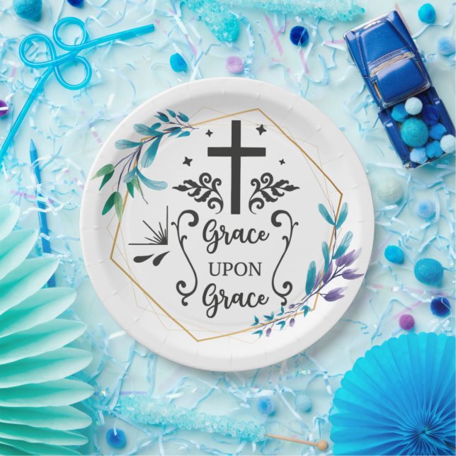 Grace Upon Grace Paper Plate (Party)