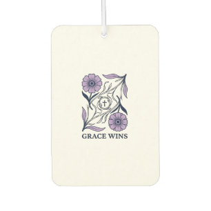 Grace Wins Floral Christian Vintage Engraving Tee_ Air Freshener
