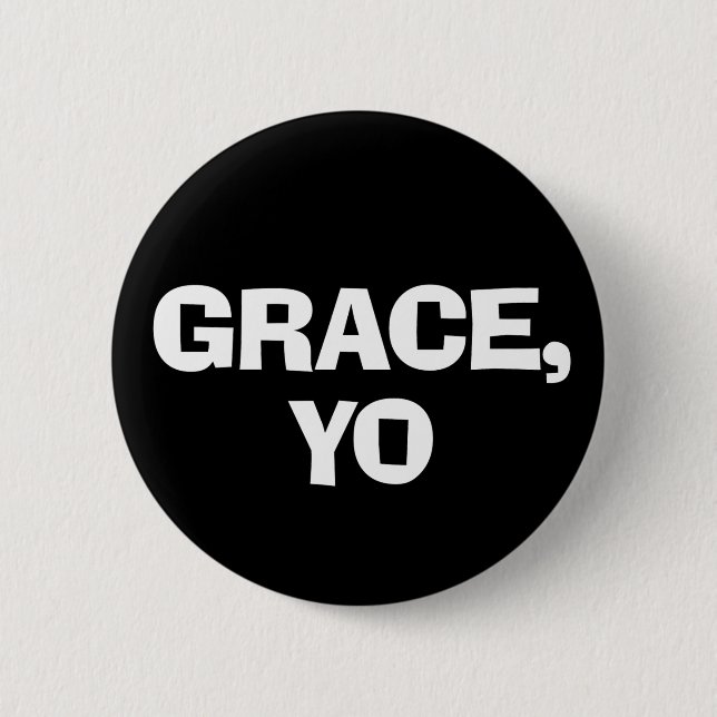 Grace Yo 2 Inch Round Button (Front)