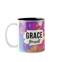 Grace Yourself Pink Abstract Inspirational Tumbler