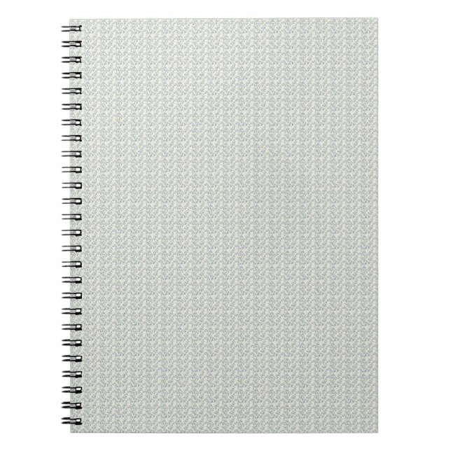 Graceful 1940s Vintage Bluebell & Muted Teal Notebook (Front)