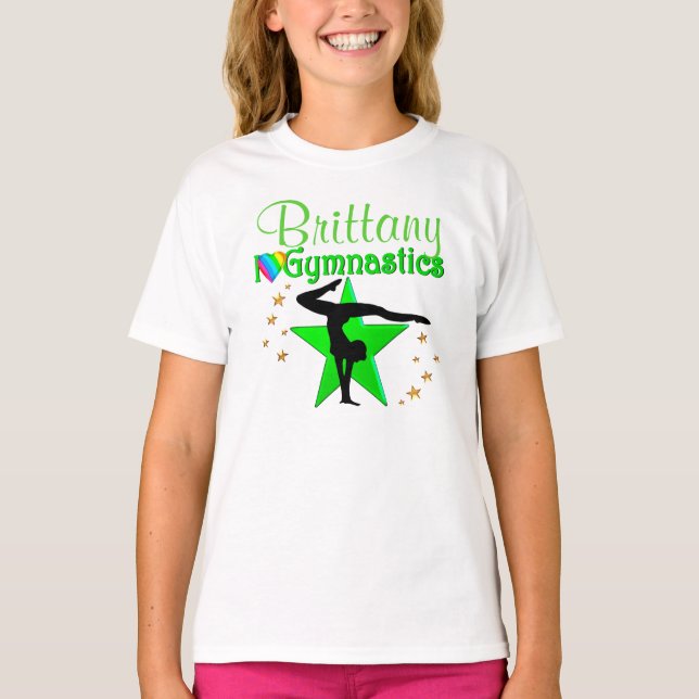 GRACEFUL AND ELEGANT PERSONALIZE I LOVE GYMNASTICS T-Shirt (Front)