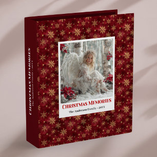 Graceful Angelic Christmas Red Poinsettia album Binder