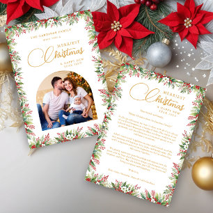Graceful Arch Photo Elegant Calligraphy  Holiday Card