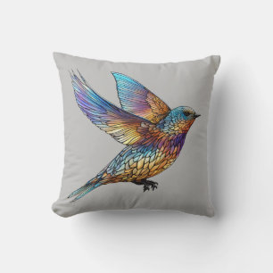 "Graceful Aviator" Multi-coloured Swift Bird Throw Pillow