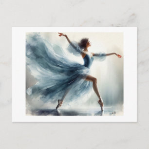 Graceful Ballerina In Motion,  Postcard