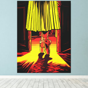 Graceful Ballerina Pointe Shoes Yellow Tutu Drama Canvas Print
