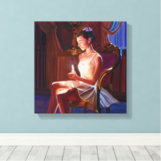 Graceful Ballet Dancer by Candlelight Canvas Print