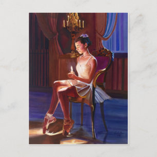 Graceful Ballet Dancer by Candlelight Postcard