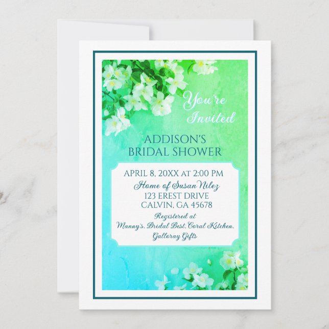Graceful Beauty! Custom Bridal Shower Invitation (Front)