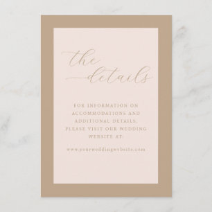 Graceful Beige Calligraphy Wedding Details Enclosure Card