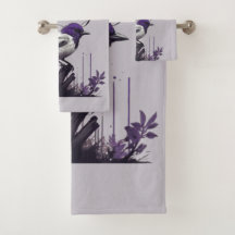 Graceful Bird & Purple Leaves | Nature’s Palette