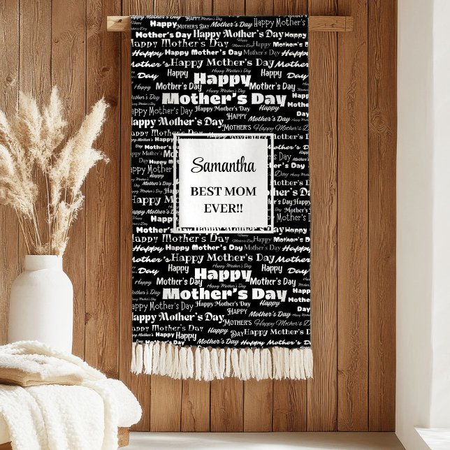 Graceful Black Script Mother’s Day Personalized Sherpa Blanket (Graceful Black Script Mother’s Day Personalized Sherpa Blanket)