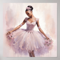 Graceful Black Sugar Plum Fairy in Pink Tutu