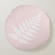 Graceful Blush Pink White Fern Silhouette