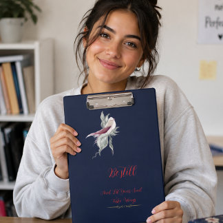 Graceful botanical bird clipboard