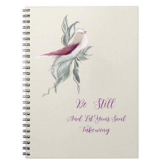 Graceful botanical bird notebook